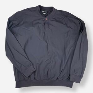 Nike Golf Pullover Mens XXL Logo Black Windbreaker Jacket Button Collar